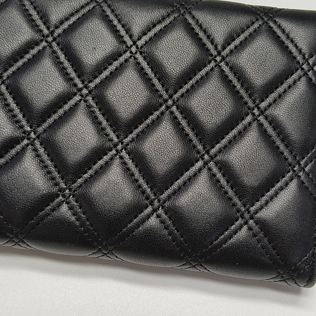 Quilted Lambskin Wallet Black
