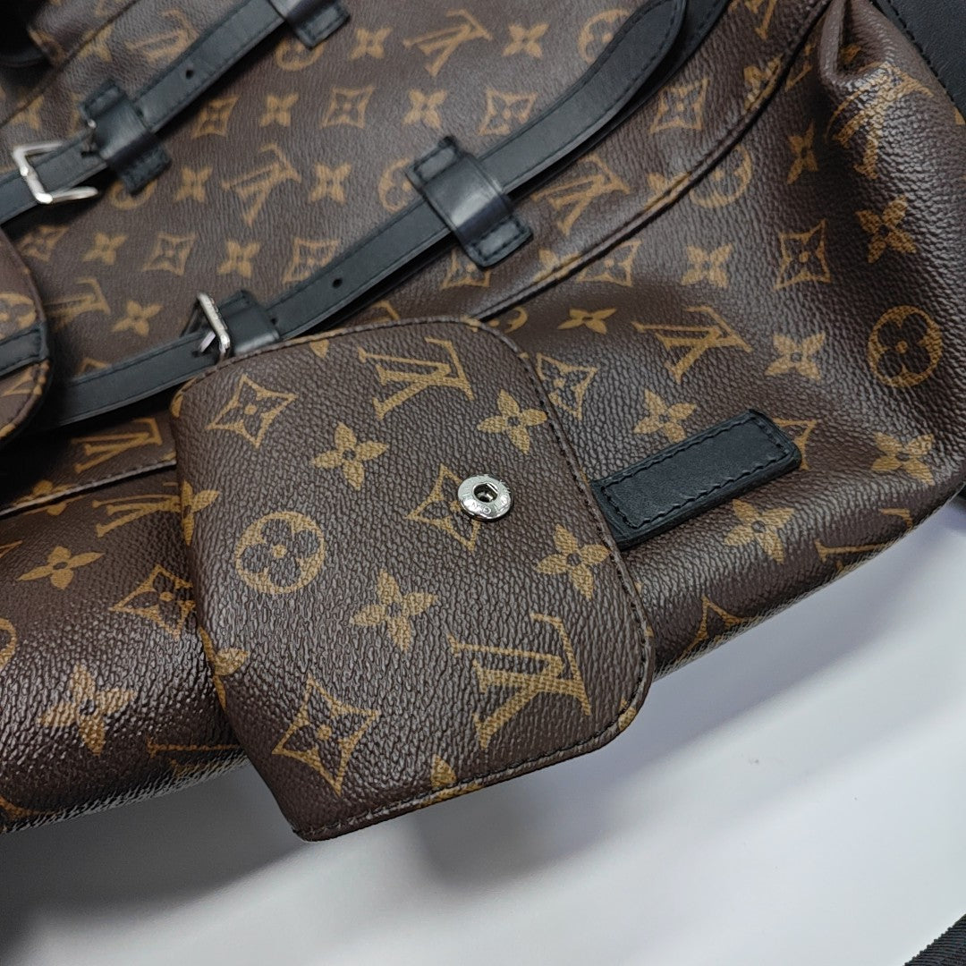 CHRISTOPHER MM Monogram Coated Canvas Brown