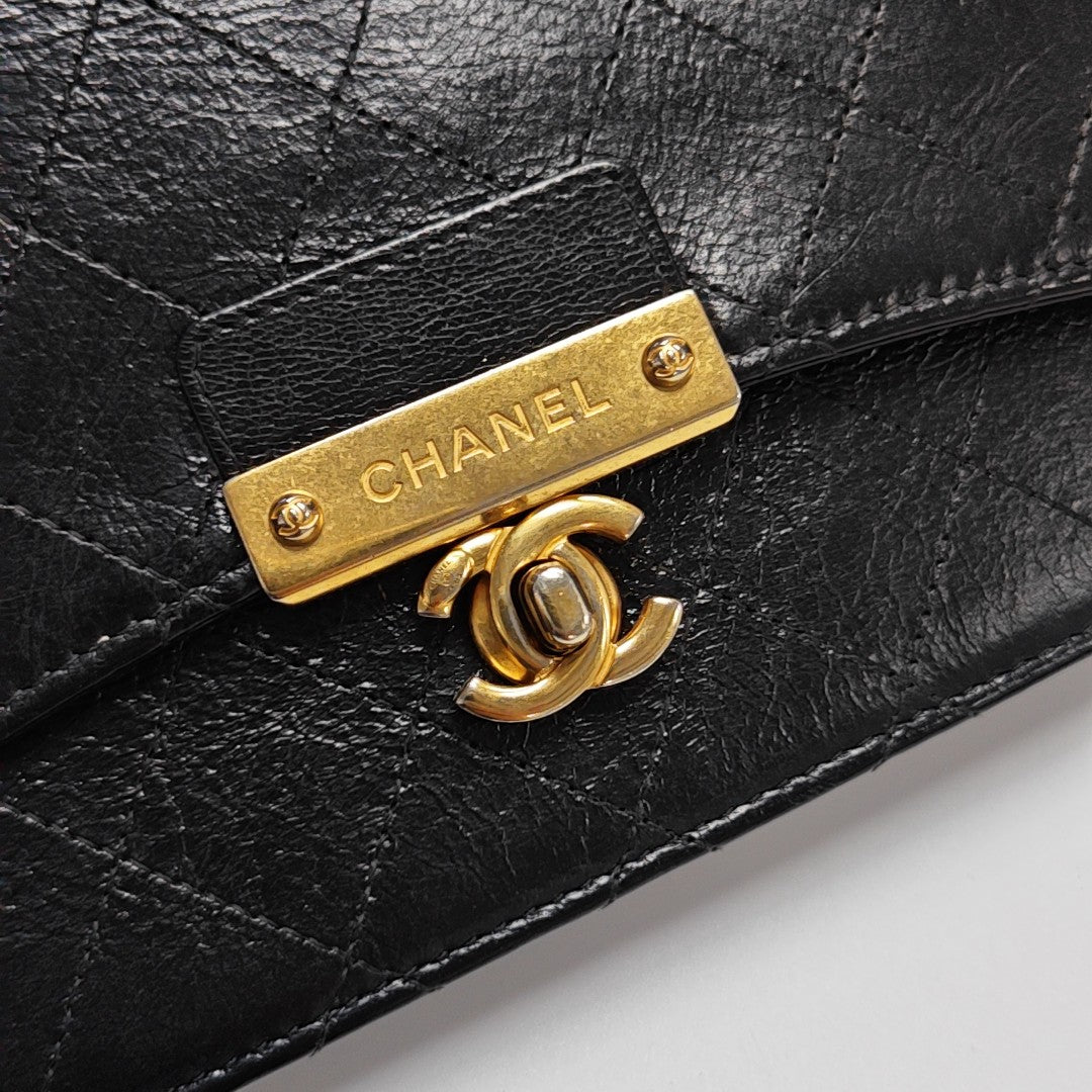 Quilted Calfskin Shoulder Bag Black
