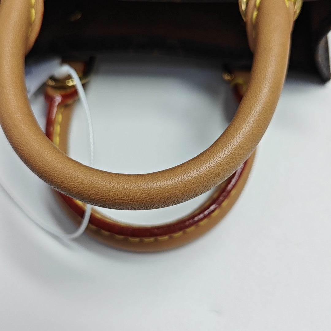SAC PLAT Mini Monogram Coated Canvas Brown