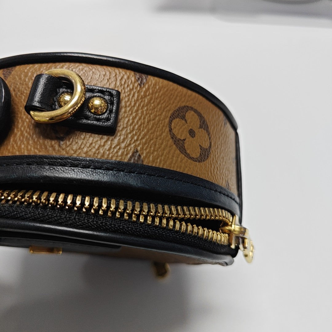 BOITE CHAPEAU Mini Monogram Coated Canvas Brown