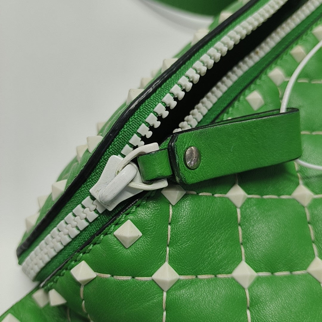 Rockstud Calfskin Green