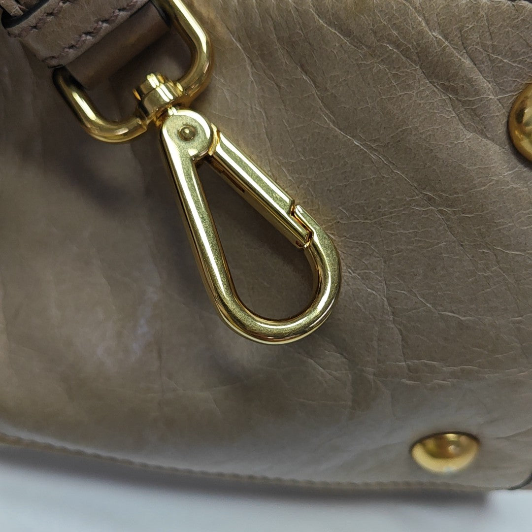 Shoulder Strap Calfskin Beige