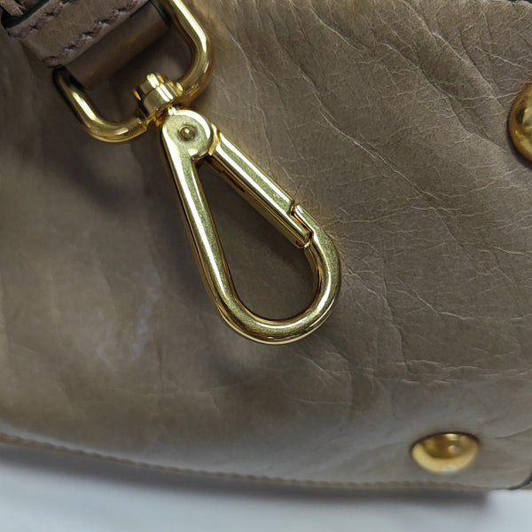 Shoulder Strap Calfskin Beige