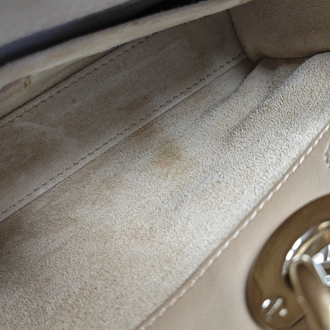 Lady D-Joy Small Cannage Lambskin Beige