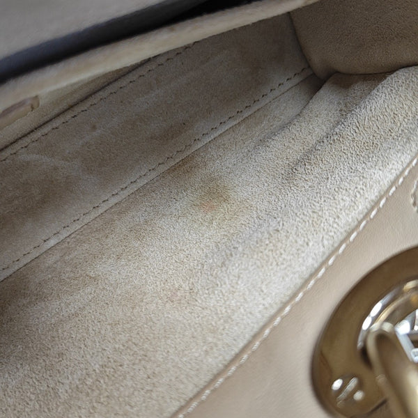 Lady D-Joy Small Cannage Lambskin Beige