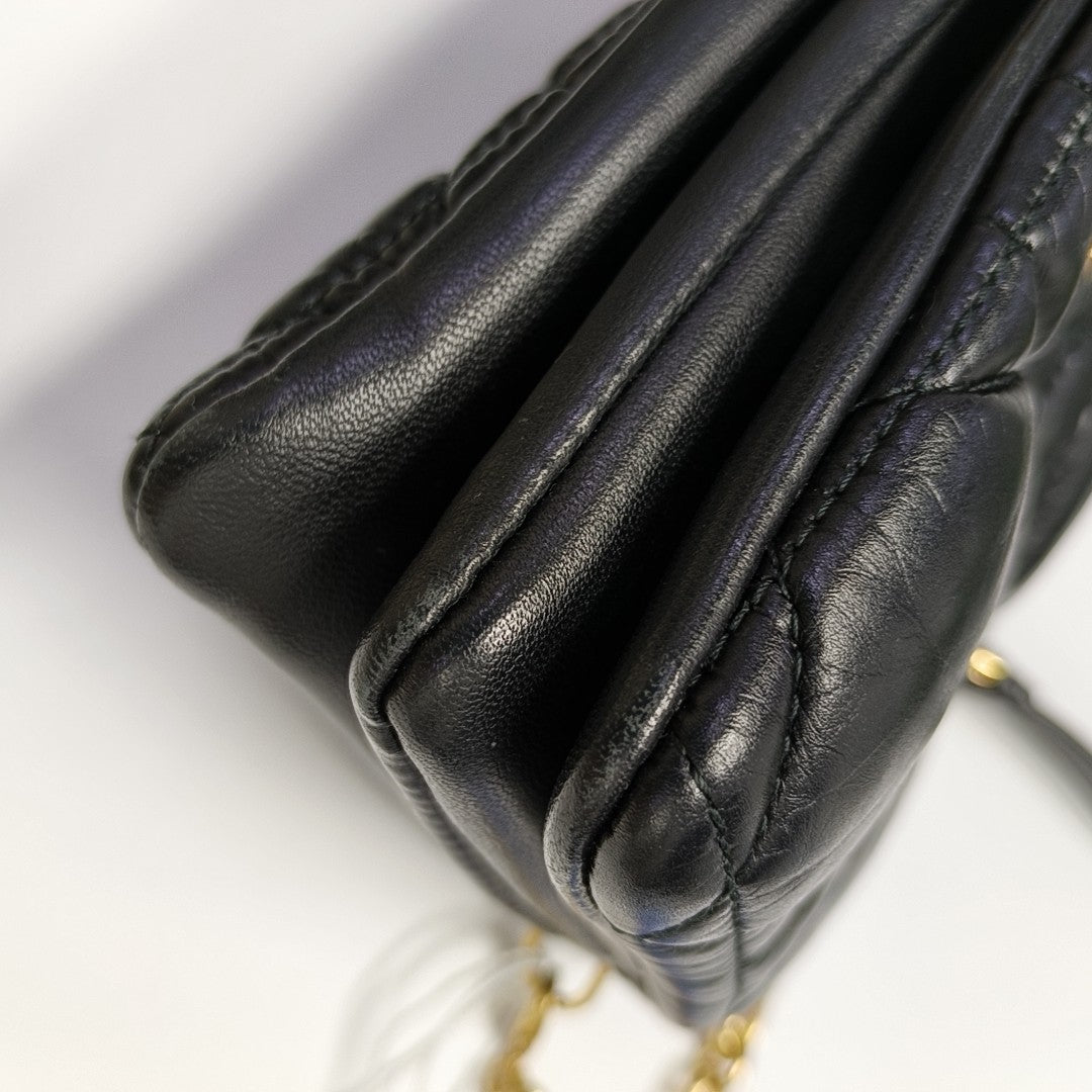 Dior Caro Small Cannage Calfskin Black