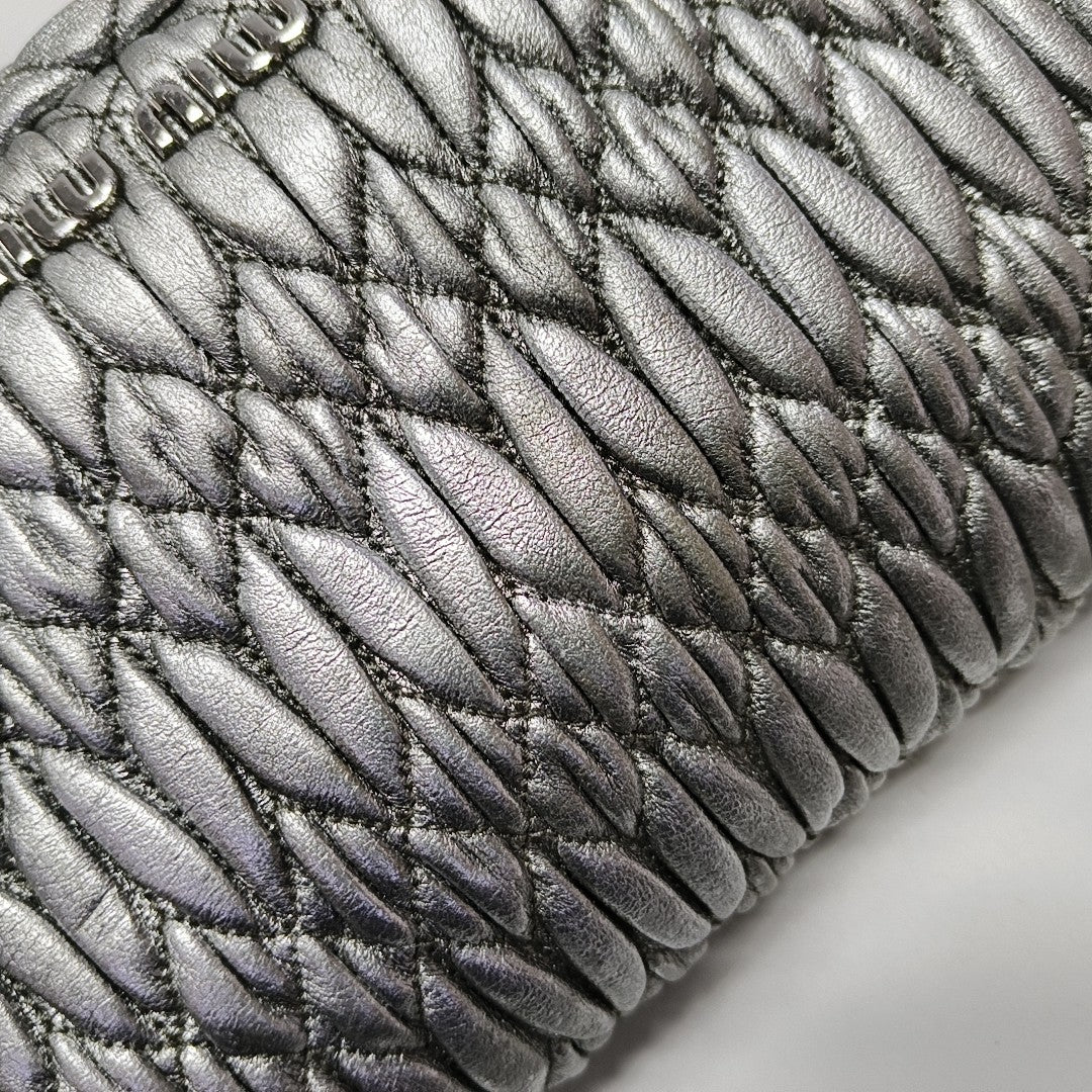 Crystal Quilted Lambskin Silver