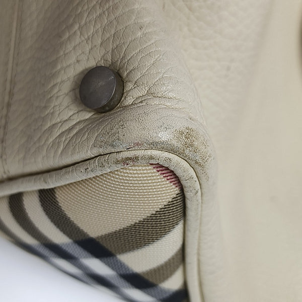 Calfskin Top Handle Bag Beige