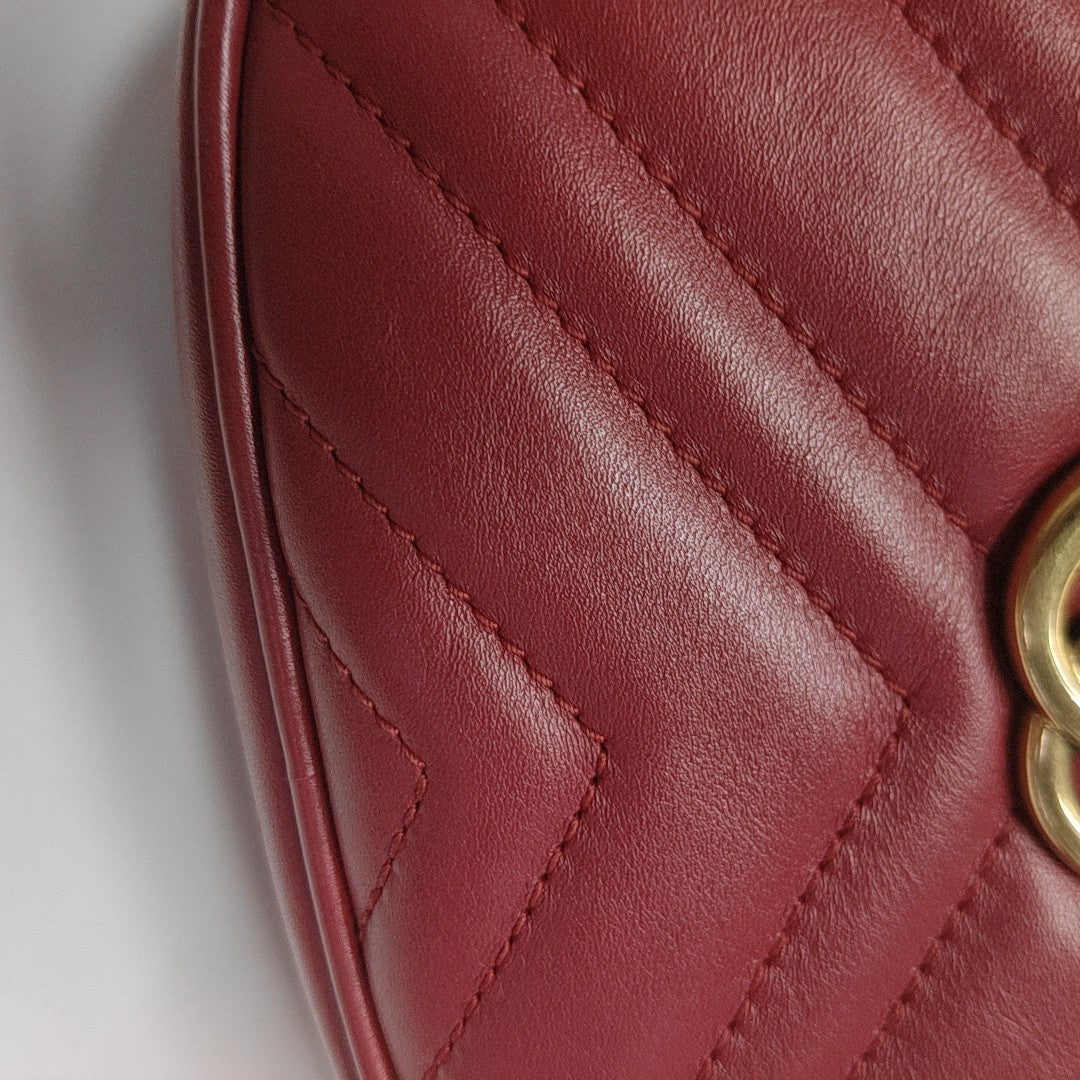 GG Marmont Super Mini Quilted Calfskin Red