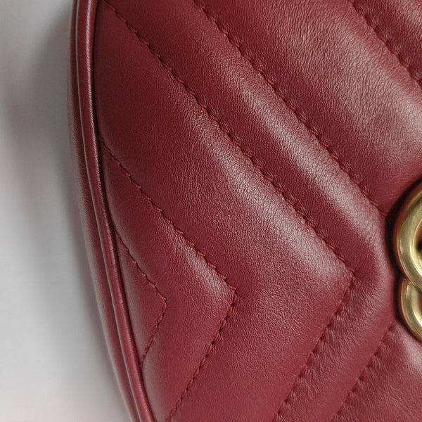 GG Marmont Super Mini Quilted Calfskin Red