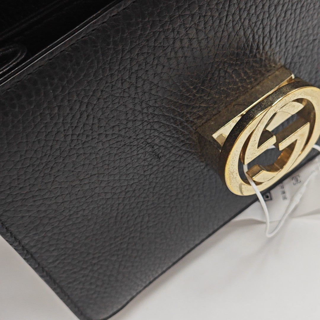 Interlocking G Small Calfskin Black