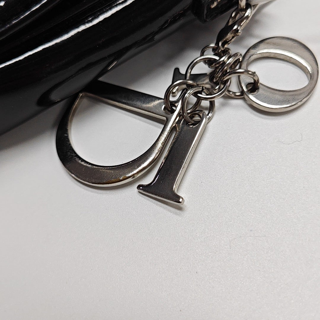 Lady Dior Small Cannage Patent Leather Black