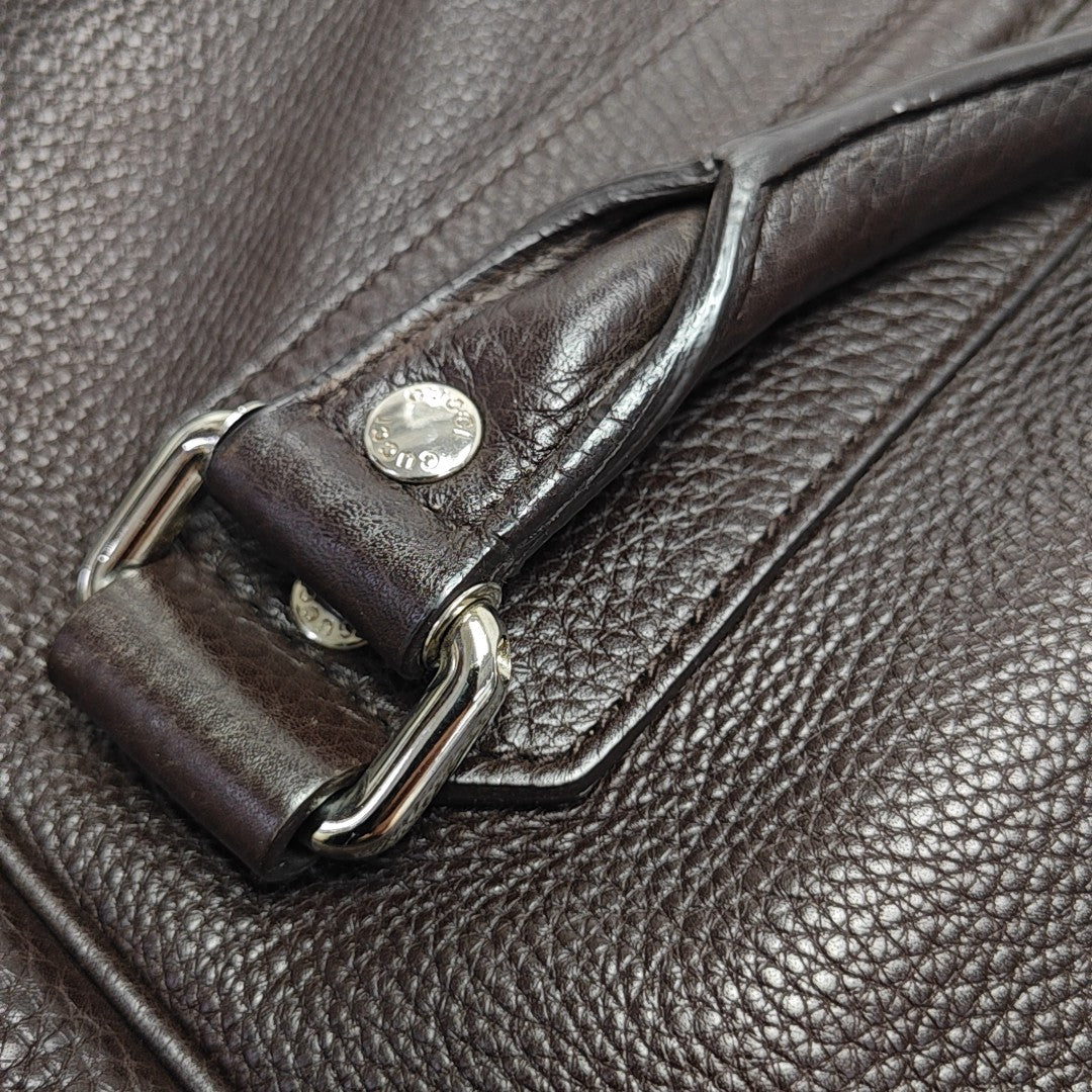 Calfskin Top Handle Bag Brown