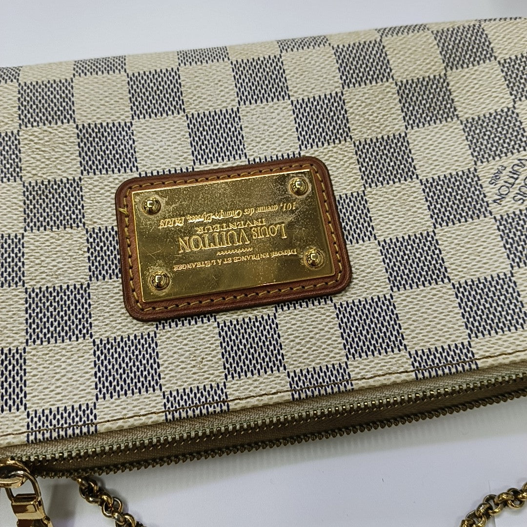 EVA Damier Azur Coated Canvas White