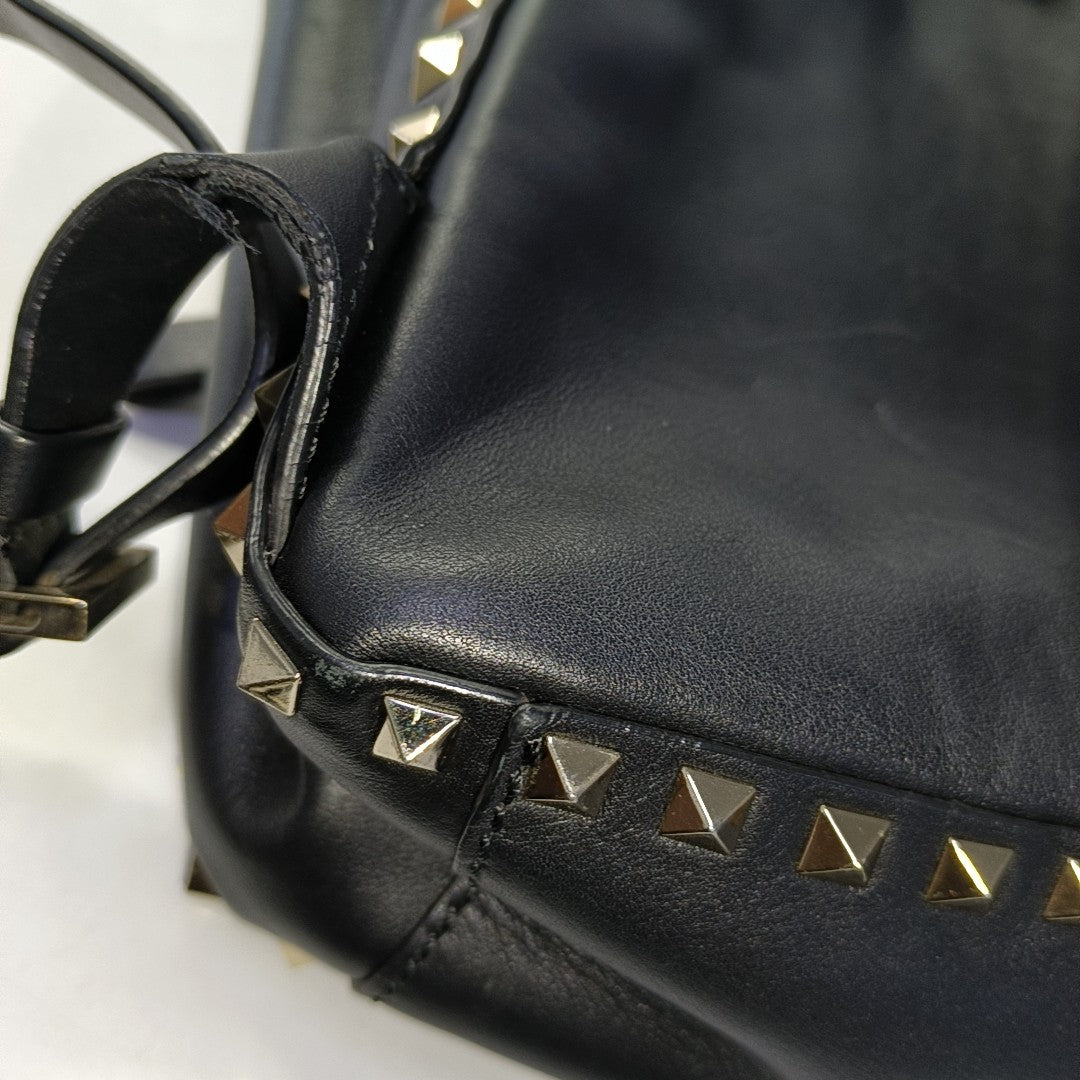 Rockstud Calfskin Black