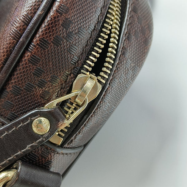 Coated Canvas Shoulder Bag Brown