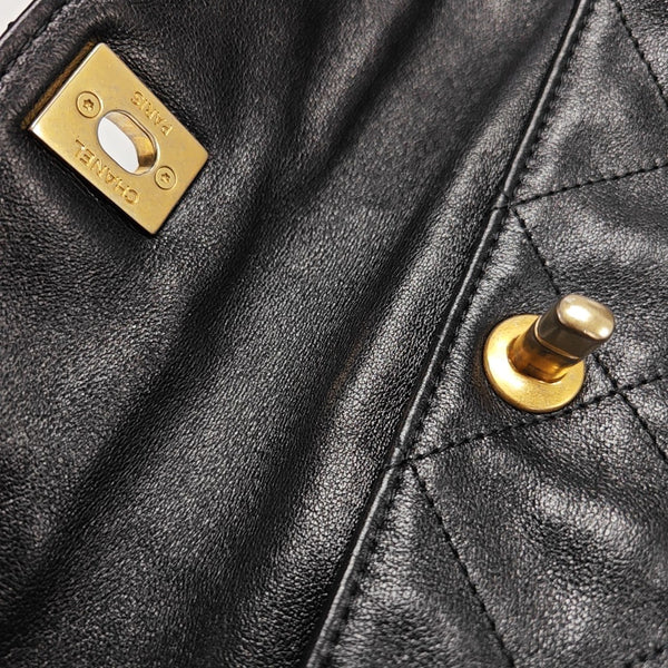 Suppletwins Large Quilted Calfskin Black