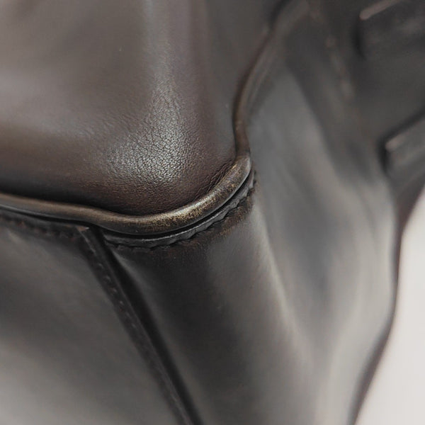 Calfskin Top Handle Bag Brown