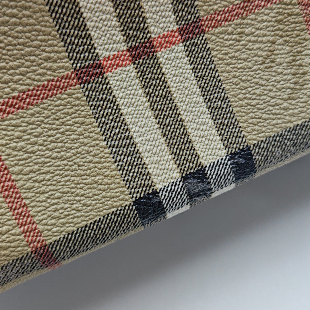 Coated Canvas Top Handle Bag Brown