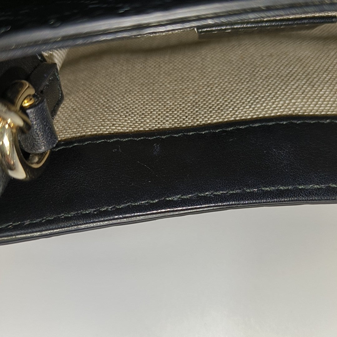 Emily Chain Mini Monogram Calfskin Black