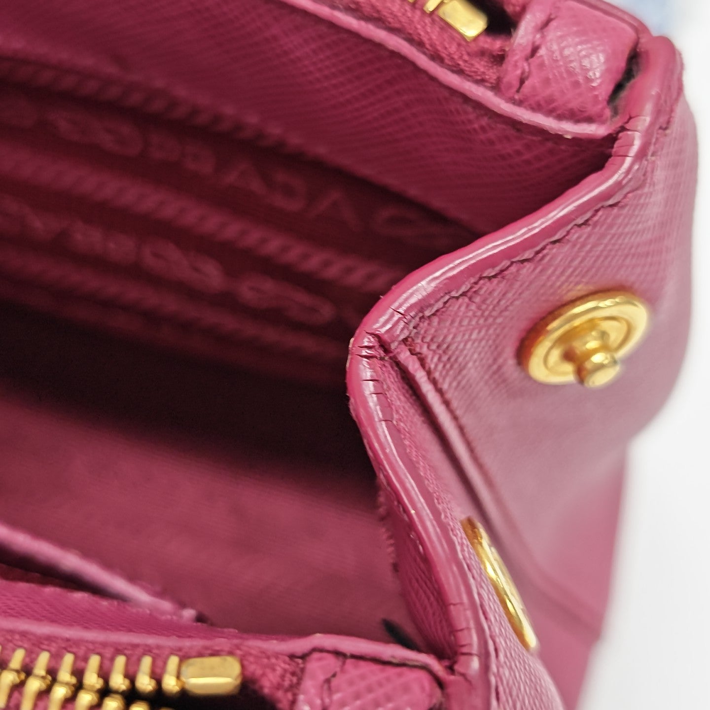Galleria Super Mini Saffiano Calfskin Red