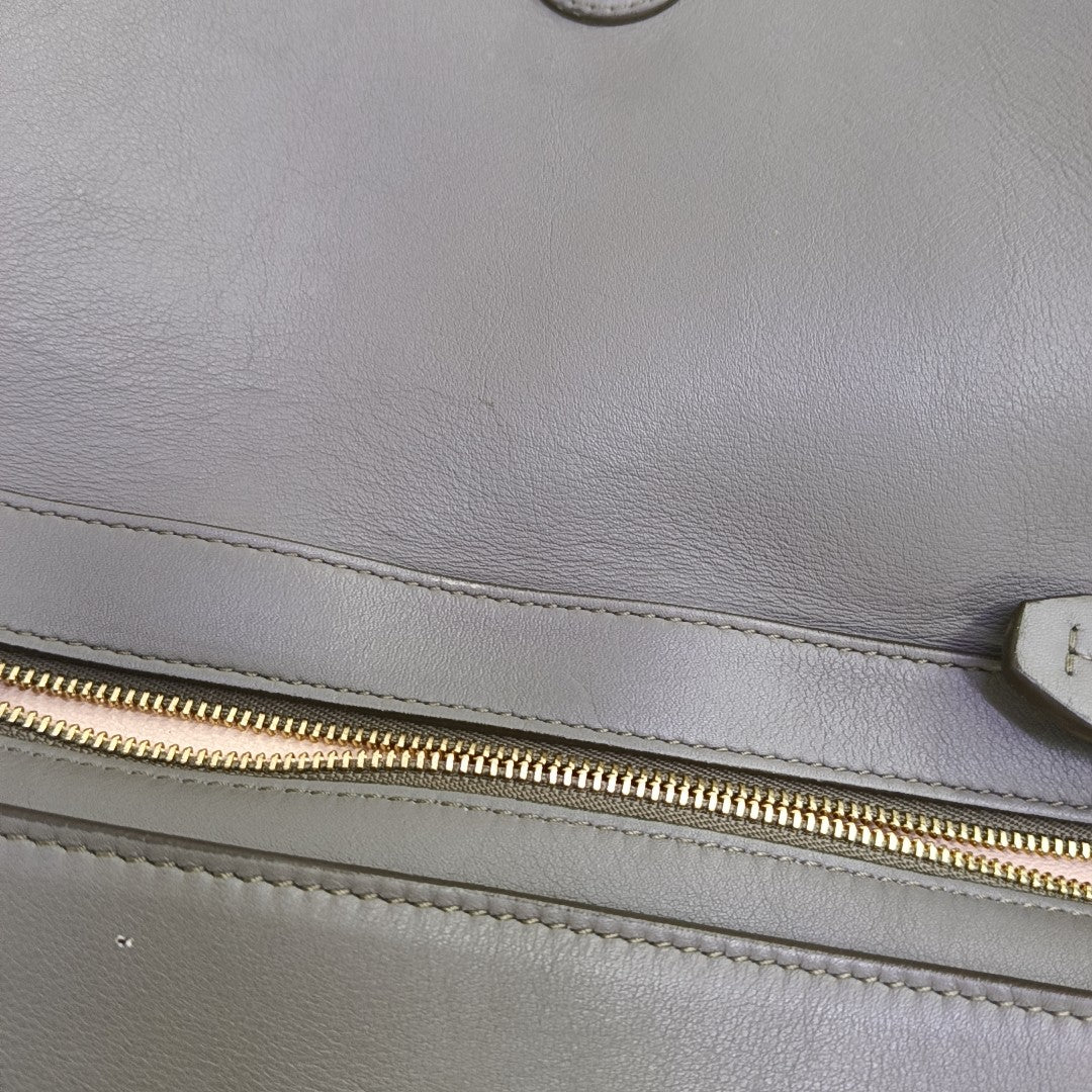 Lambskin Top Handle Bag Gray