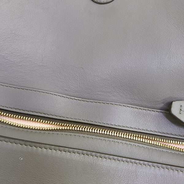 Lambskin Top Handle Bag Gray