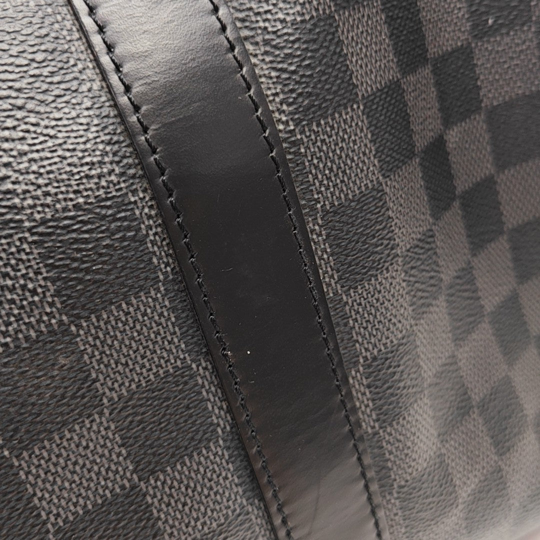 KEEPALL 45 Damier Graphite Coated Canvas Gray