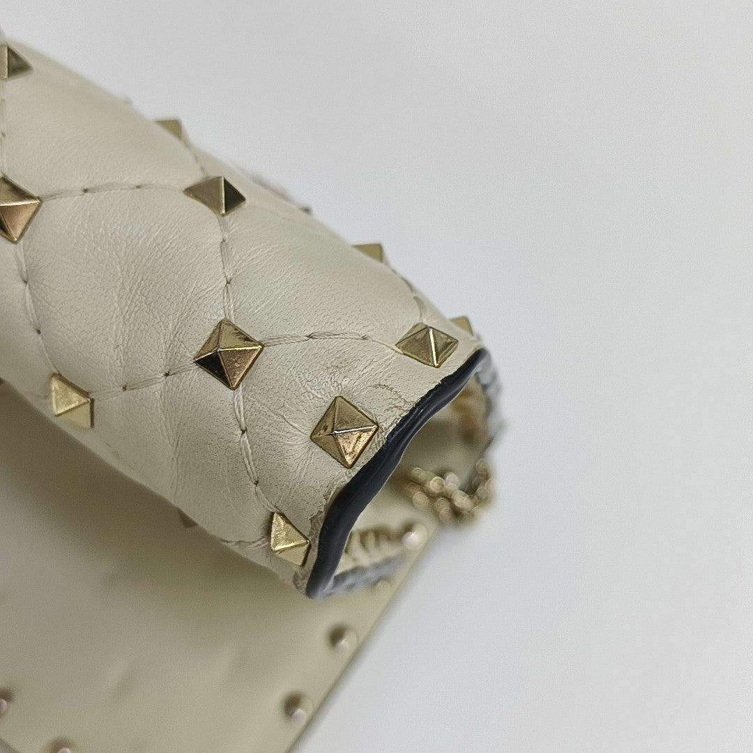 Spike Up Quilted Lambskin White