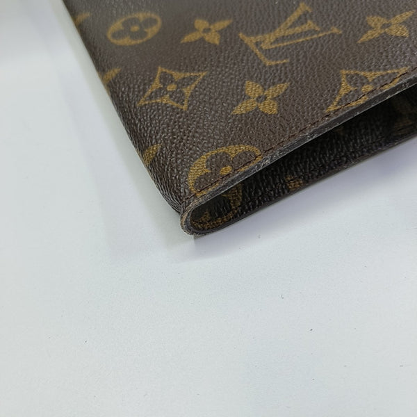 Monogram Coated Canvas Clutch Brown