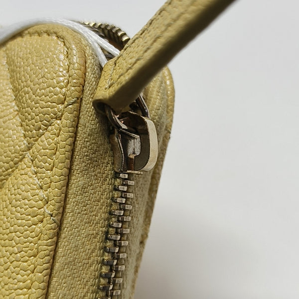 Quilted Grained Calfskin Wallet Yellow