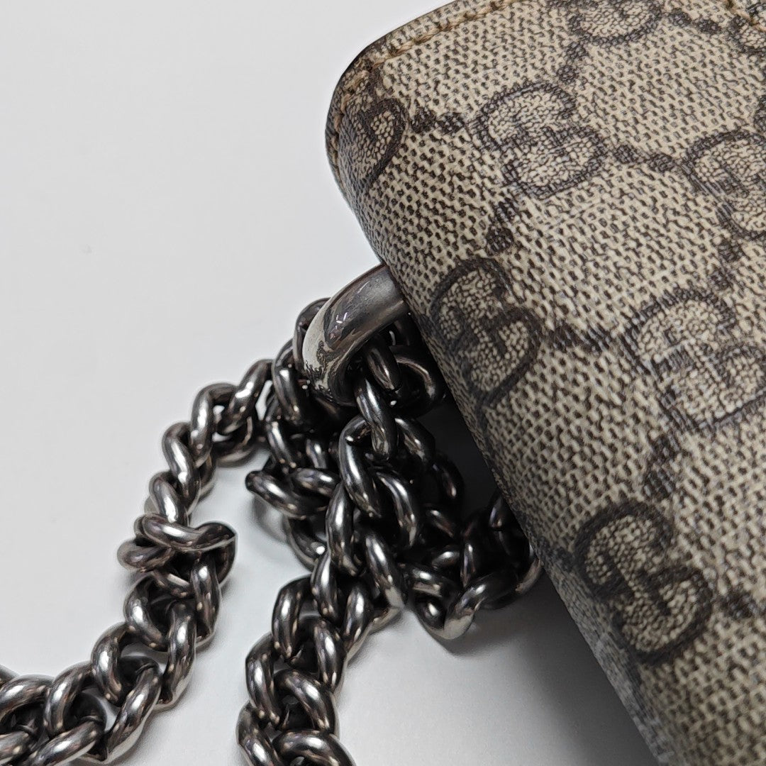 Dionysus Mini Monogram Coated Canvas Beige