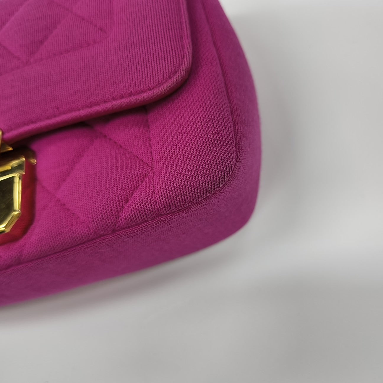 Quilted Fabric Shoulder Bag Pink