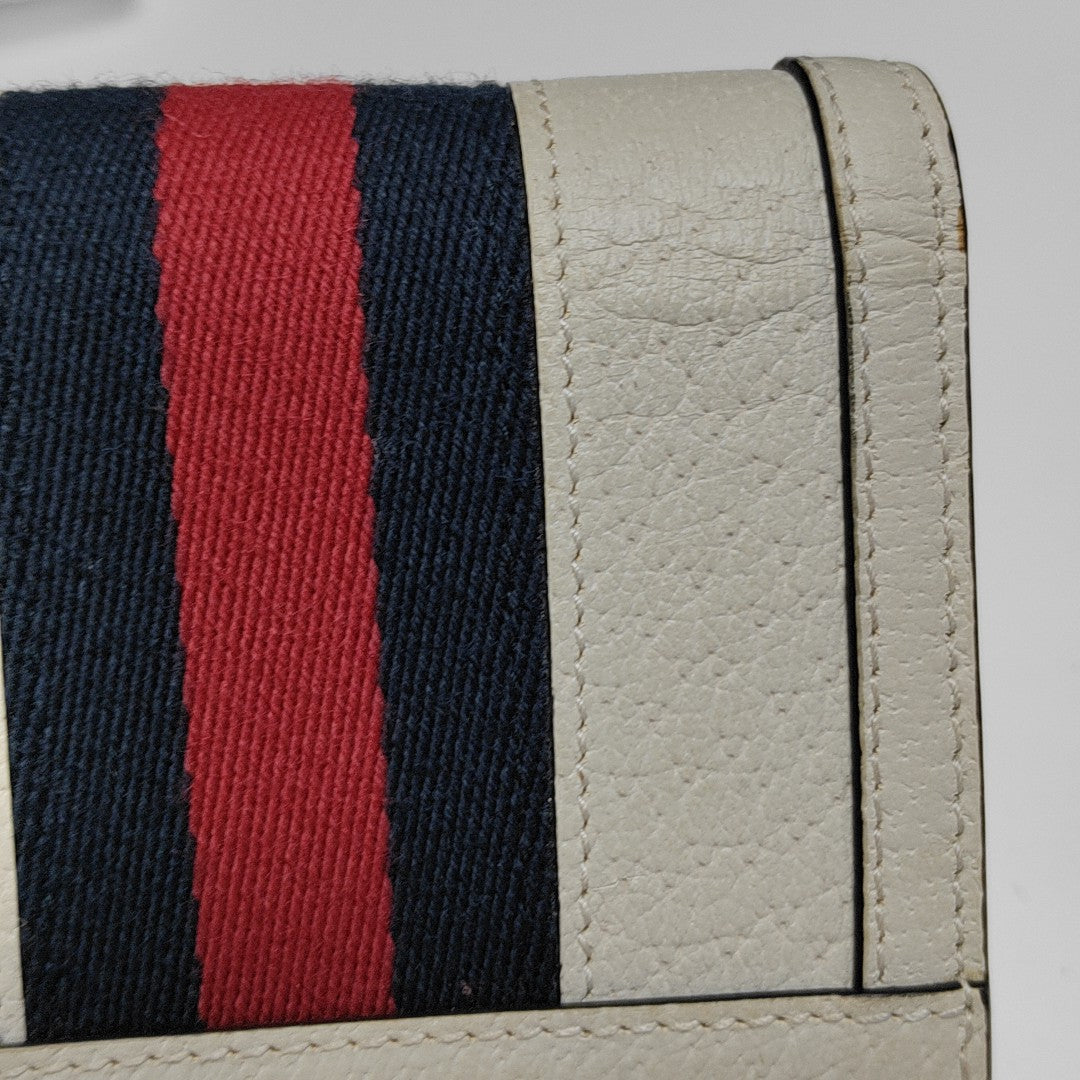 Ophidia Mini Calfskin White Wallet