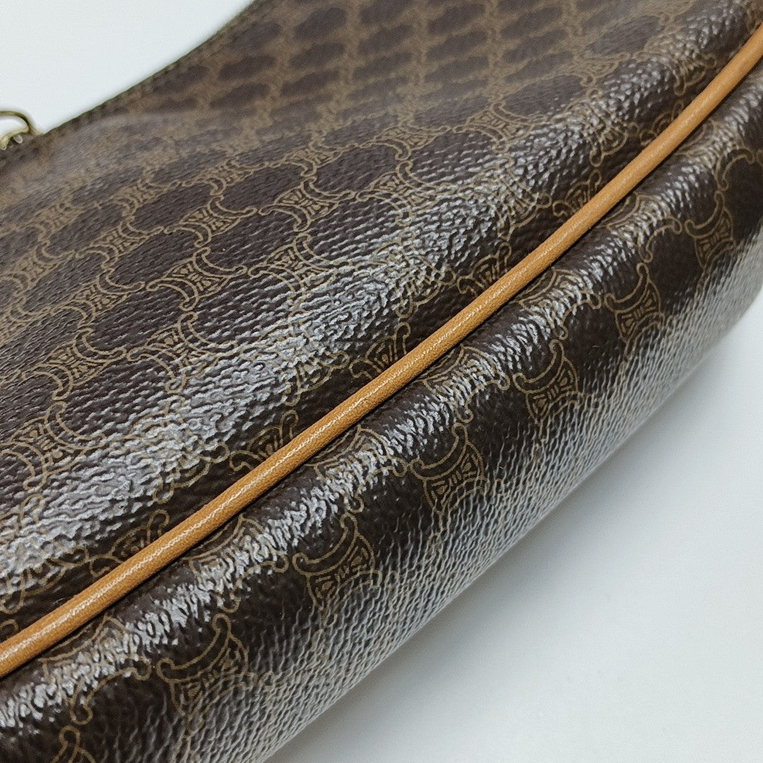 Coated Canvas Top Handle Bag Brown