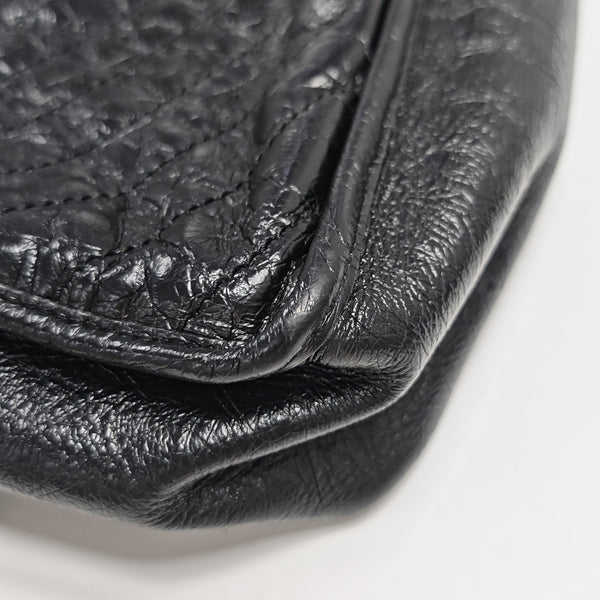 NIKI Large Chevron Calfskin Black