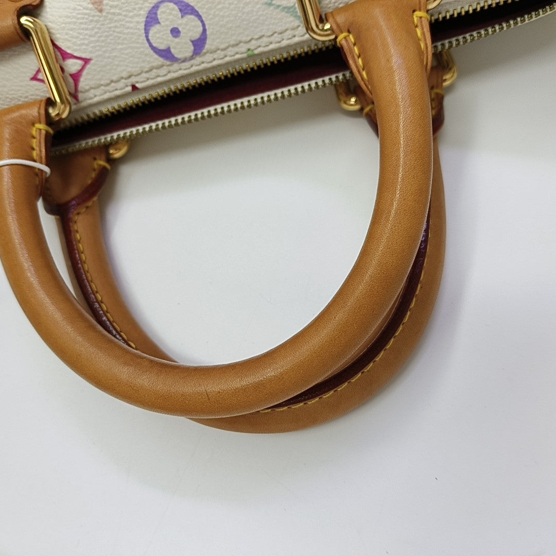 LV × TM SPEEDY 30 Monogram Coated Canvas White