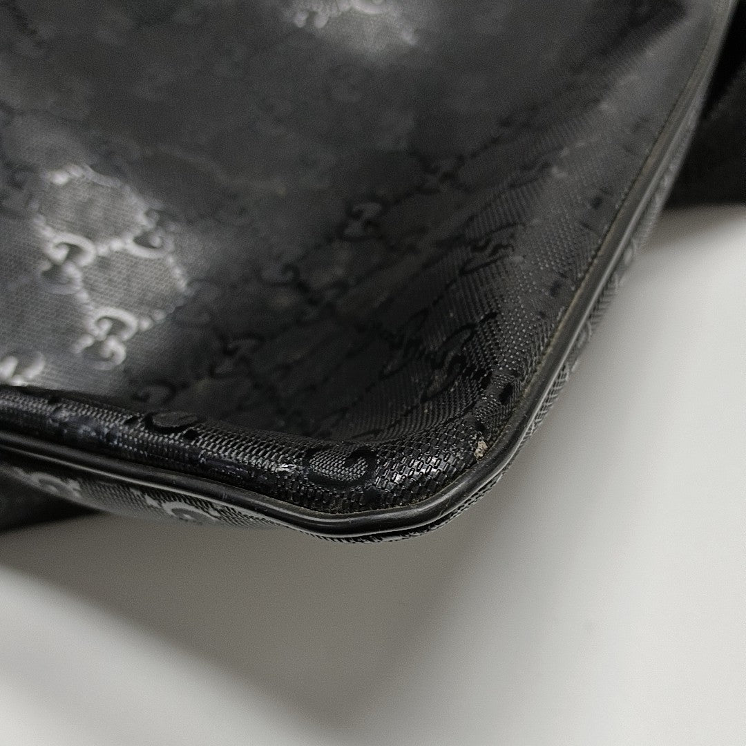 Monogram Coated Canvas Shoulder Bag Black