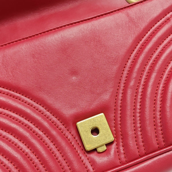 GG Marmont Medium Quilted Calfskin Red