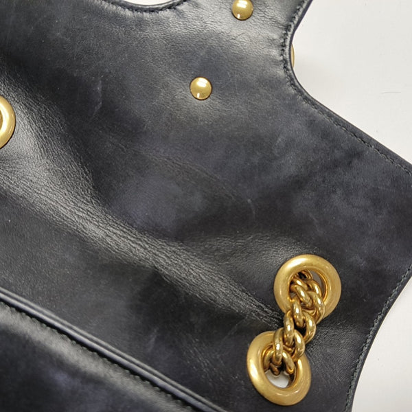 GG Marmont Small Quilted Calfskin Black