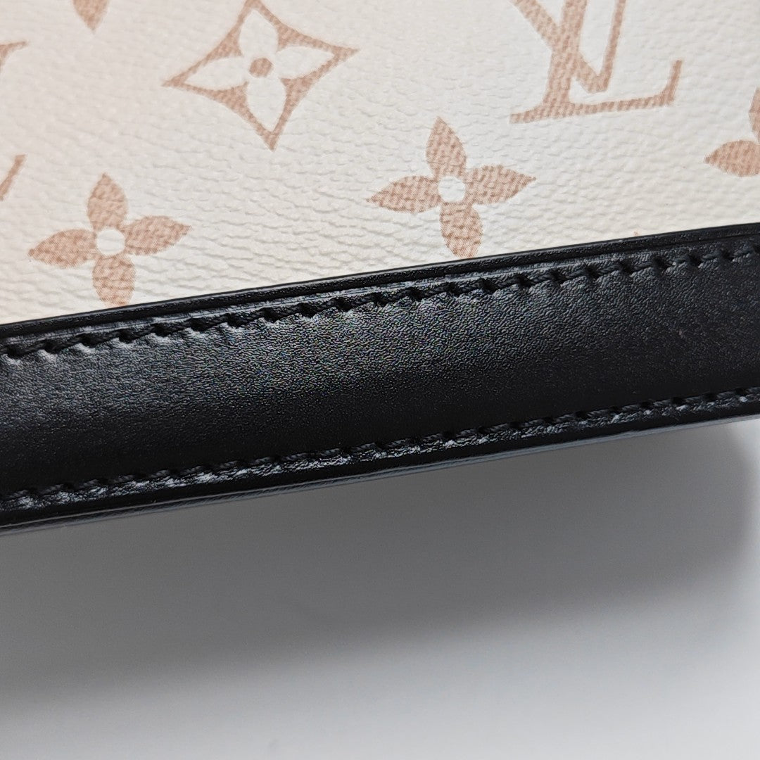 ALMA Super Mini Monogram Coated Canvas Beige