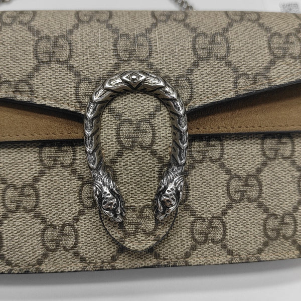 Dionysus Super Mini Monogram Coated Canvas Beige