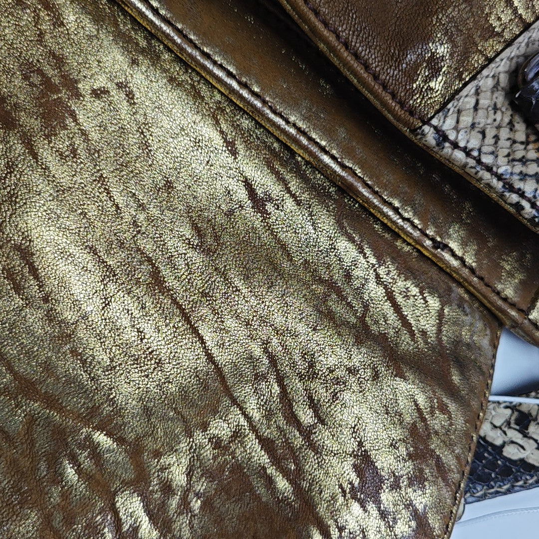 Leather Shoulder Bag Gold
