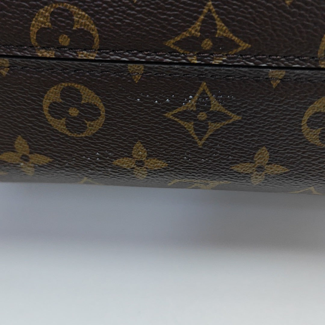 CLUNY MM Monogram Coated Canvas Brown