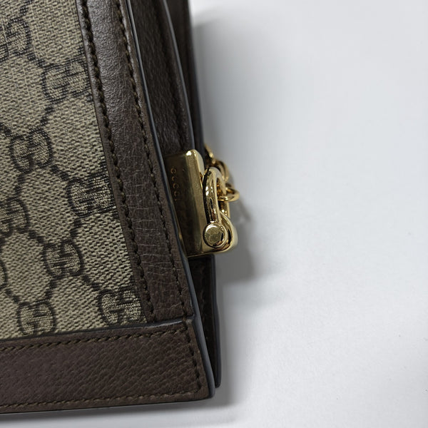 Ophidia Small Monogram Coated Canvas Beige