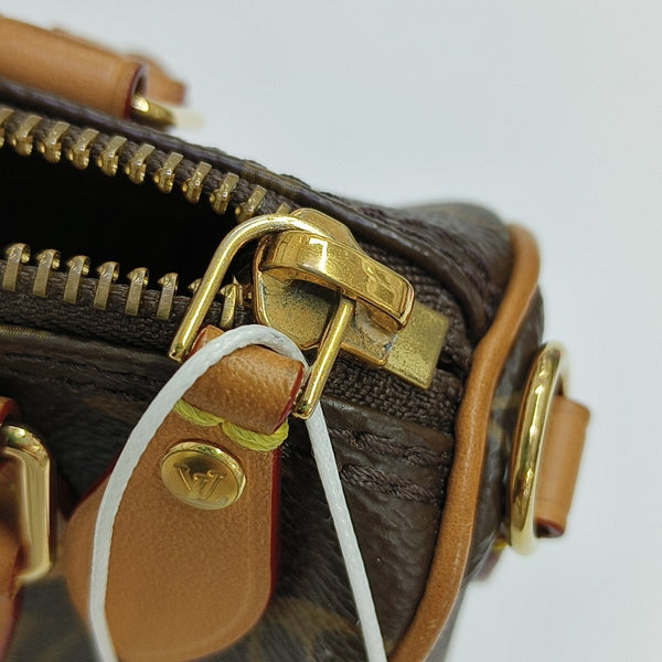 SPEEDY Nano Monogram Coated Canvas Brown