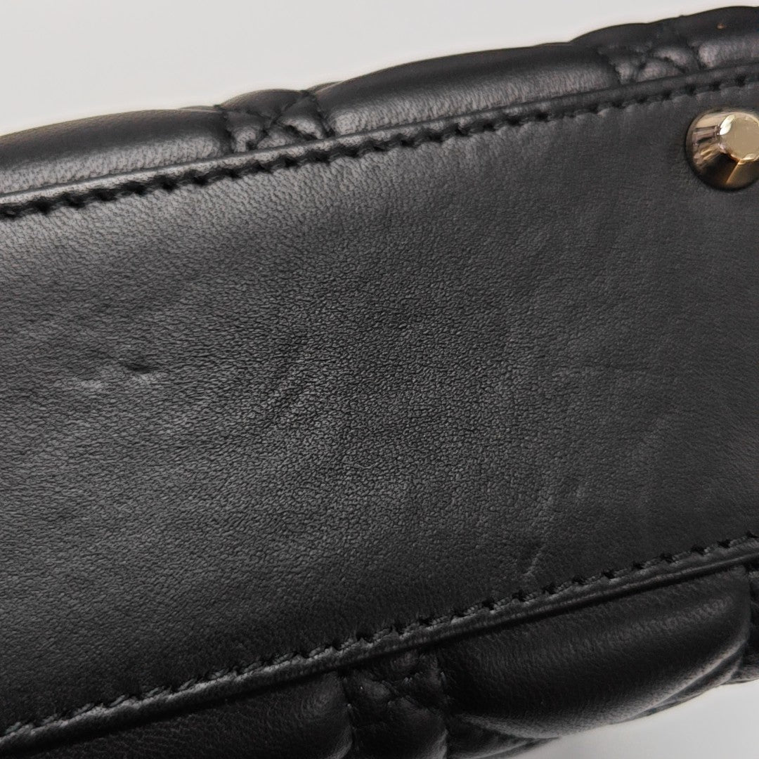 Lady Dior Mini Cannage Lambskin Black