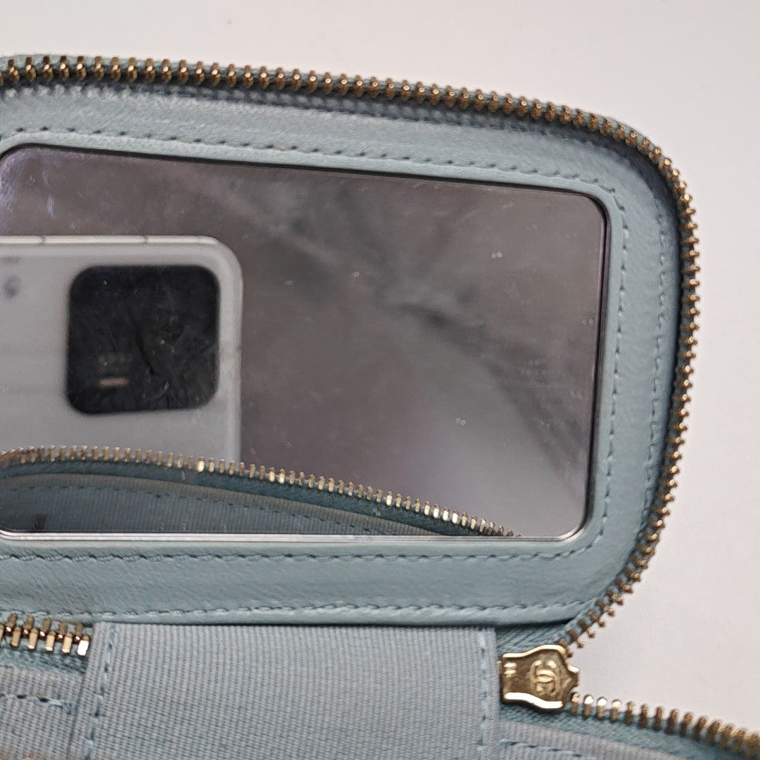 VANITY CASE Small Quilted Lambskin Blue