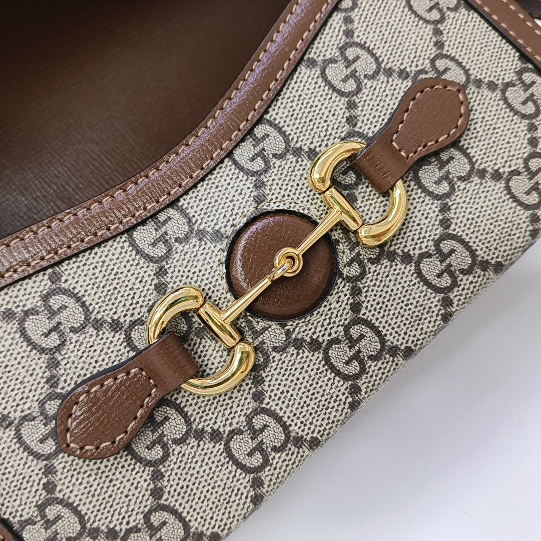 Horsebit 1955 Mini Monogram Coated Canvas Beige